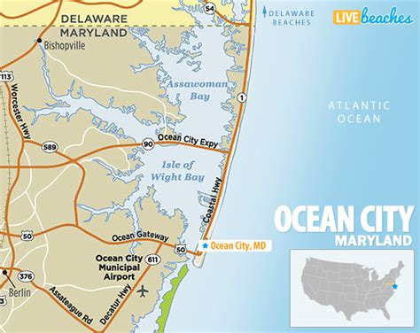 Map of Ocean City, Maryland - Live Beaches