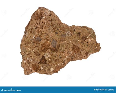 Volcanic Tuff Rock Sample, Isolated on White Background. Stock Photo ...