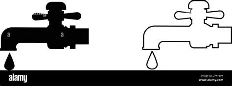 Faucet vector icon. Black and thin line icons isolated on white ...