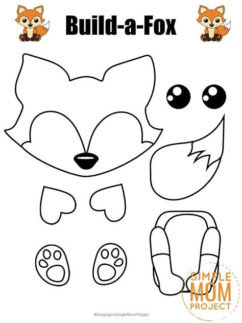 Build-a-Fox Craft for Kids with Free Printable Fox Templates – Simple ...