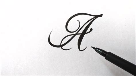 How to draw Letter A in Calligraphy Art with Pen easy for beginners ...