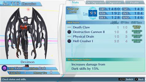 Devimon - Digimon - Digimon Story: Cyber Sleuth Hacker's Memory ...