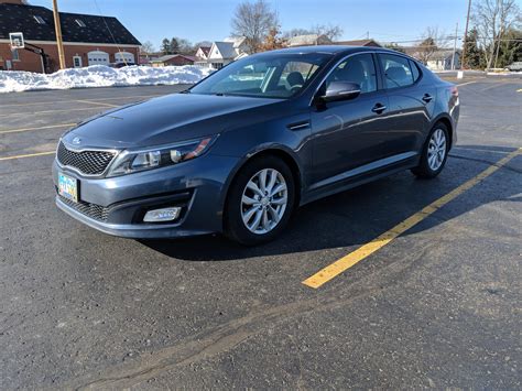 Just picked up my 2015 Optima LX. I love the blue/gray color. : kia