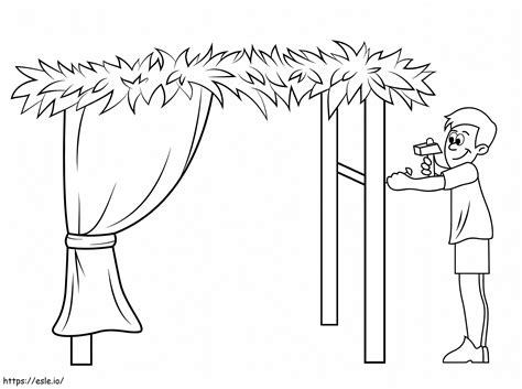 Building A Sukkah For Sukkot coloring page