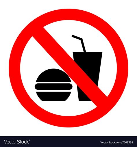 No eating sign Royalty Free Vector Image - VectorStock