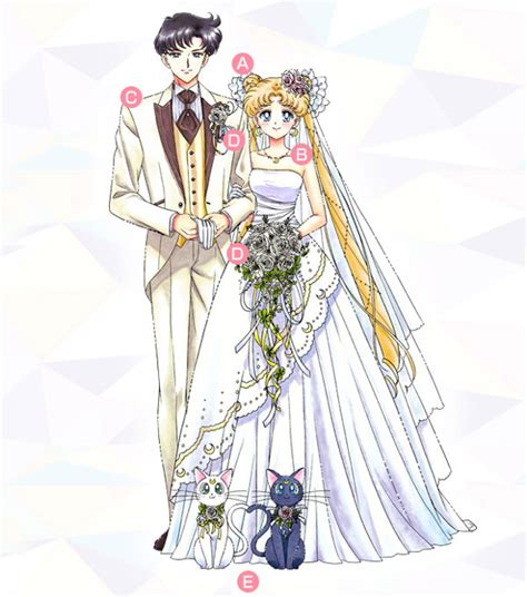 Sailor Moon And Tuxedo Mask Wedding Kiss