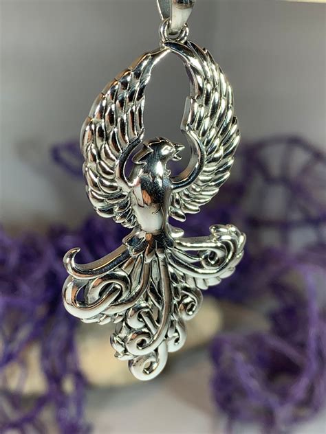 Phoenix Necklace, Celtic Jewelry, Bird Pendant, Firebird Jewelry ...