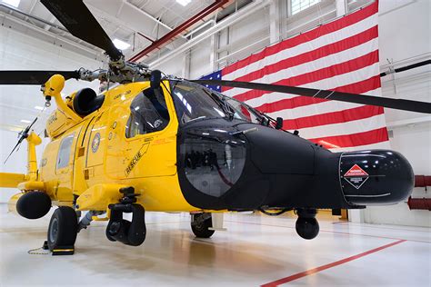 This MH-60 Jayhawk in yellow special color scheme is U.S. Cost Guard's ...