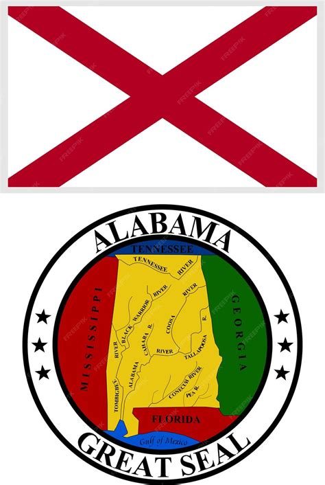 Premium Vector | Alabama us state flag and coat of arm design