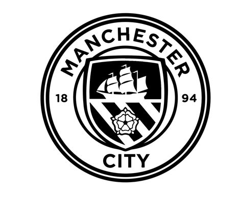 Manchester City Football Club Logo Symbol Black And White Design ...