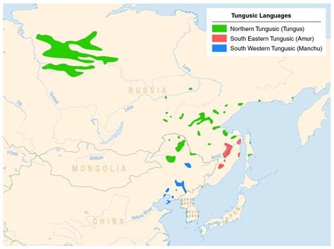 Tungusic peoples | Language map, Map, Linguistics