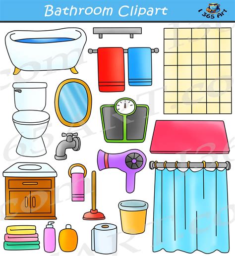 Bathroom Clipart Set - School Clipart by Clipart 4 School | Clip art ...