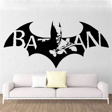 new batman hero vinyl wall decal cartoon home decor kids room diy art ...