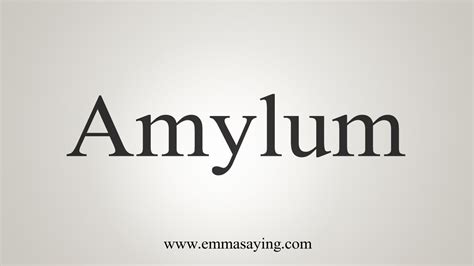 How To Say Amylum - YouTube