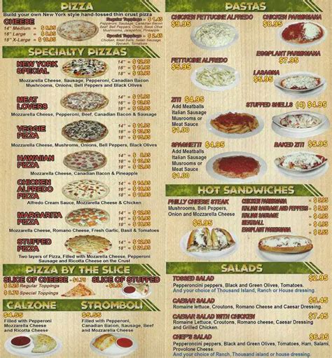 Menu at New York's Best Pizza pizzeria, Arlington