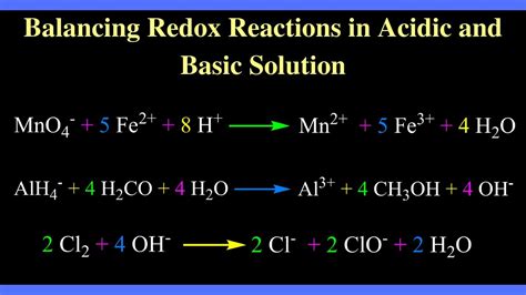 Balancing Redox Reactions in Acidic and Basic Solution - YouTube