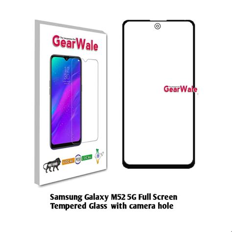 Samsung M52 5G Full Screen Tempered Glass With Camera Cut