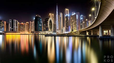 Burj Khalifa and Dubai Cityscape at Night - HD Fine Art Photo - PROKOS