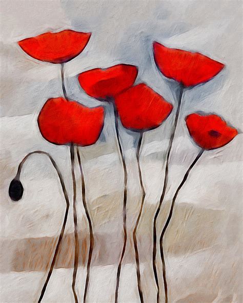 Poppies Painting Painting by Lutz Baar