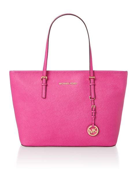 Michael Kors Jet Set Travel Medium Pink Tote Bag in Pink | Lyst