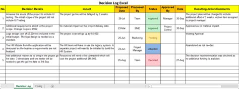 Decision Log Excel Template – ITSM Docs - ITSM Documents & Templates