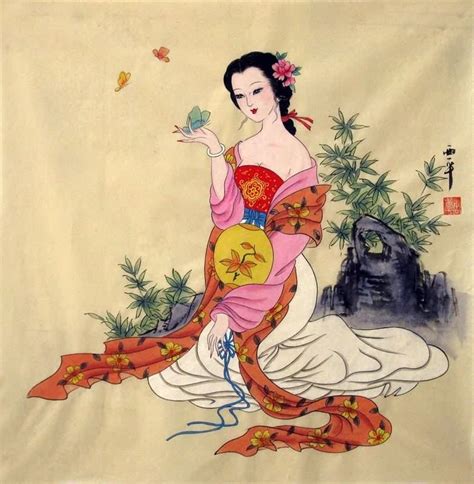 Chinese Beautiful Ladies Painting Traditional Chinese painting of ...