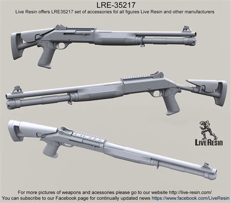 M1014 ( Benelli M4 Super 90) Tactical Shotgun with opened and closed stock