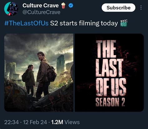 TLOU Season 2 starts filming today! : r/ThelastofusHBOseries