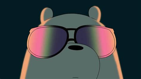 Download Ice Bear We Bare Bears Neon Aesthetic Sunglasses Wallpaper ...