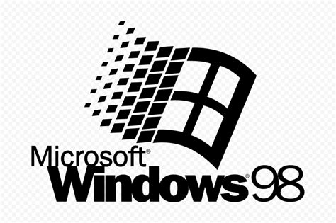 Microsoft Windows 98 Black Logo PNG | Citypng