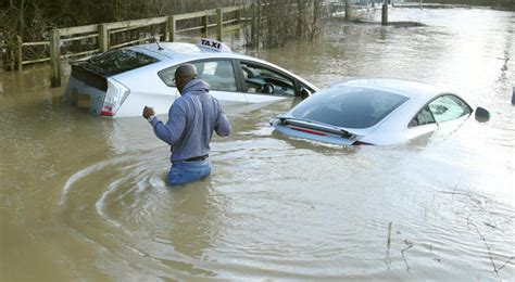 Map shows flood warnings near London after heavy rain