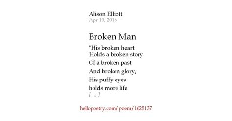 Broken Man by Alison Elliott - Hello Poetry