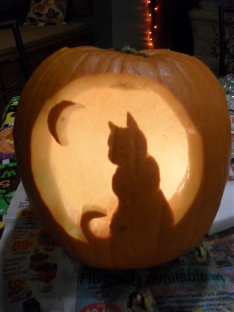 Free Cat Pumpkin Carving Template Cat Pumpkin Carving, Halloween ...