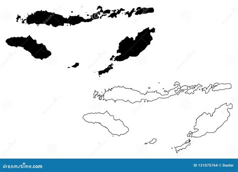 Nusa Tenggara Barat Indonesia Map With Indonesian National Flag Cartoon ...