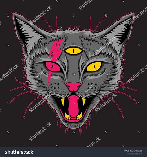 Angry Evil Cat Drawing Vector Stock Vector (Royalty Free) 2126812211 ...