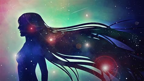 Wallpaper : illustration, digital art, women, galaxy, artwork, stars ...