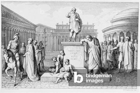 Image of Gaius Gracchus Weeping Before his Father's Statue, engraved by ...