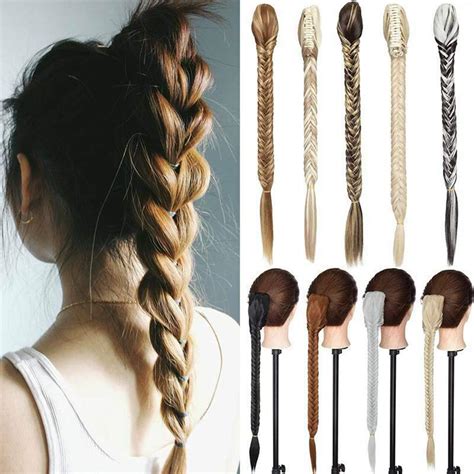 21″ Claw Jaw Braiding Hair Piece Fishtail Braids Clip in Hair ...