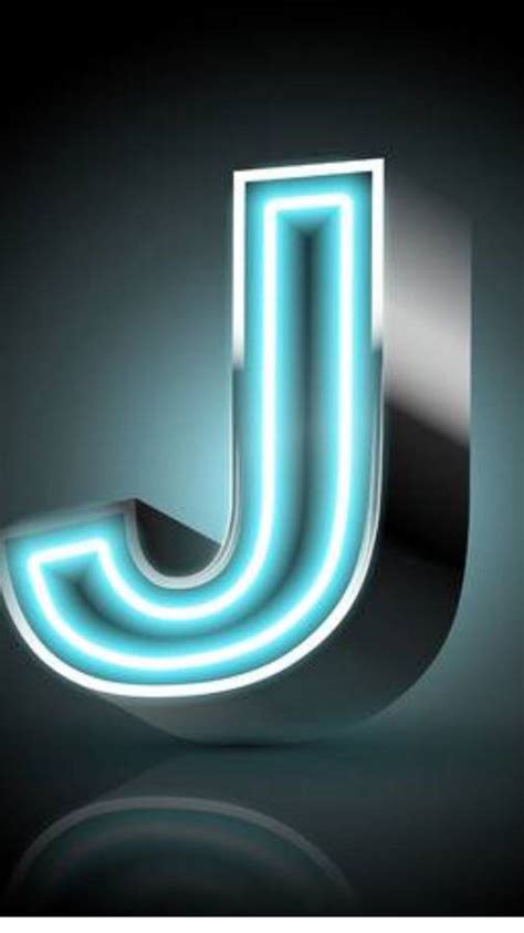 Download Neon Blue Letter J Wallpaper | Wallpapers.com