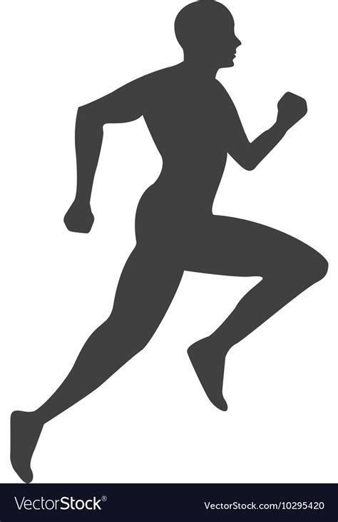 Silhouette athlete running isolated icon Vector Image