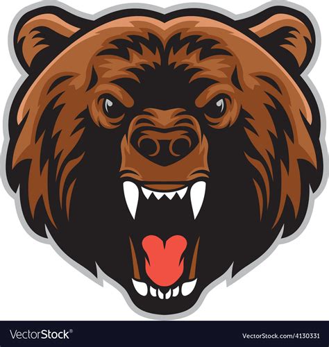 Angry bear head Royalty Free Vector Image - VectorStock