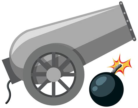 A cannon on white background 588353 Vector Art at Vecteezy