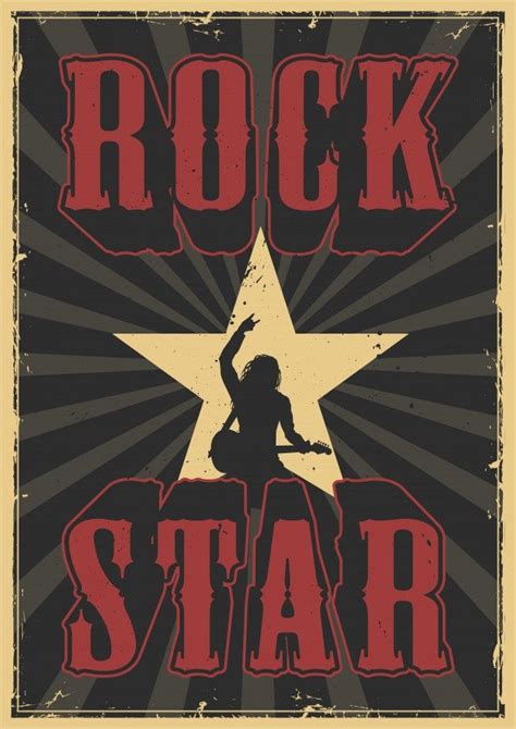 Cartel de grunge de estrella de rock – Artofit