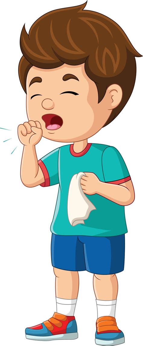 Cartoon little boy coughing on white background 15219751 Vector Art at ...