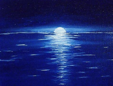 Starry Moonlit Night On The Water Painting by Stanley Whitehouse