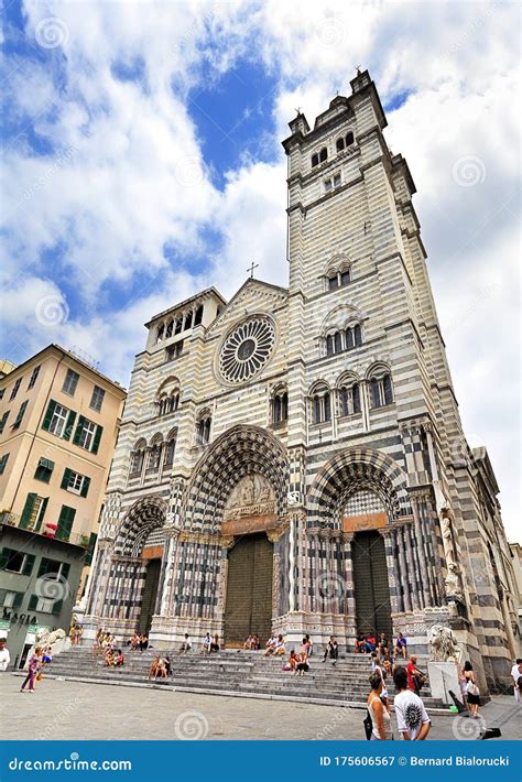 Genoa, Liguria / Italy - 2012/07/06: Daylight View of Genoa Cathedral ...