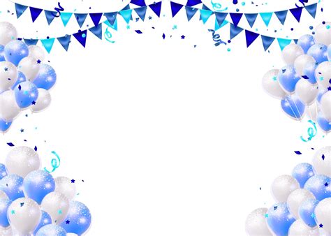 Blue Balloon Small Flag Birthday Party Background, Desktop Wallpaper ...