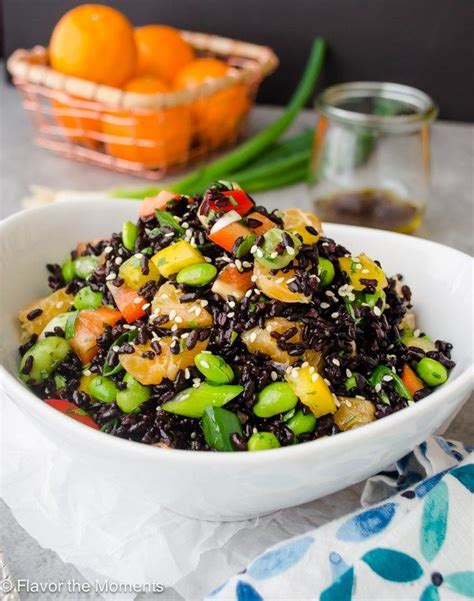 Asian Black Rice Salad with Ginger Orange Dressing is an easy black ...