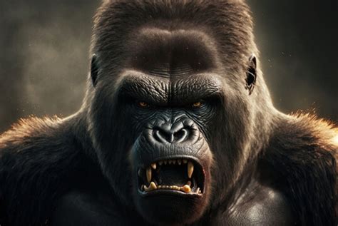 Angry Silverback Gorilla Face