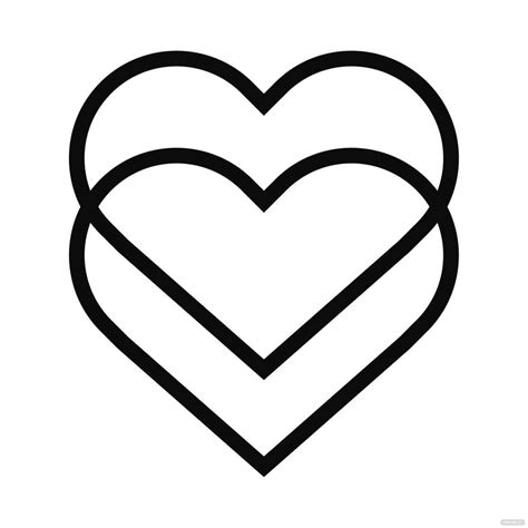 Free Double Heart Outline Clipart Eps Illustrator Png Clip | The Best ...